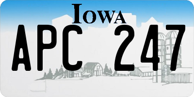 IA license plate APC247