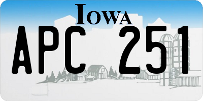 IA license plate APC251