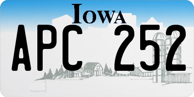 IA license plate APC252