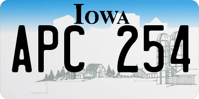 IA license plate APC254