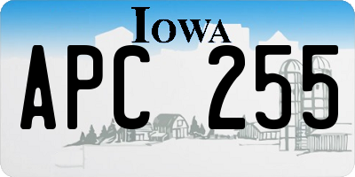 IA license plate APC255