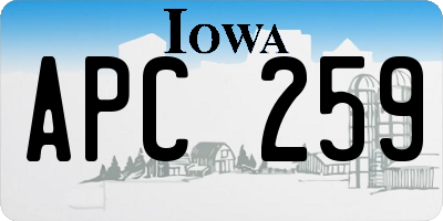 IA license plate APC259