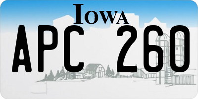 IA license plate APC260