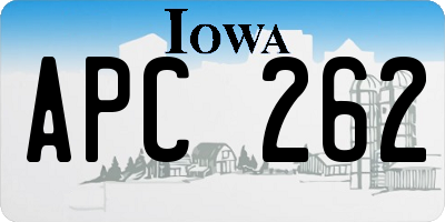 IA license plate APC262