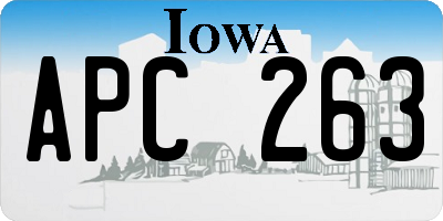 IA license plate APC263