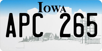 IA license plate APC265