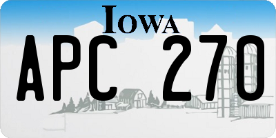 IA license plate APC270