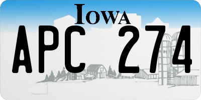 IA license plate APC274