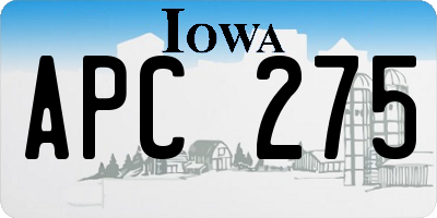 IA license plate APC275