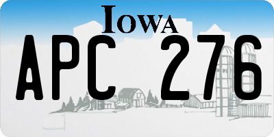 IA license plate APC276