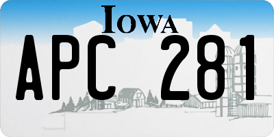 IA license plate APC281