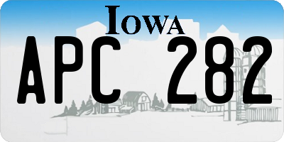 IA license plate APC282