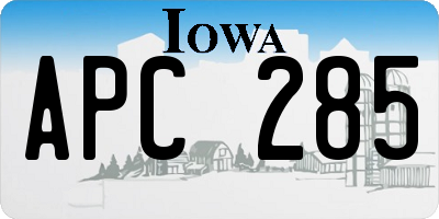 IA license plate APC285