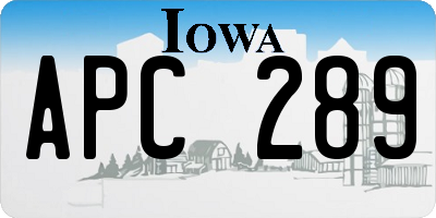 IA license plate APC289