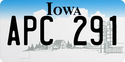 IA license plate APC291