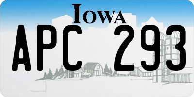 IA license plate APC293