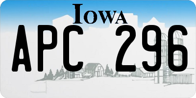 IA license plate APC296