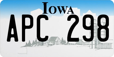 IA license plate APC298