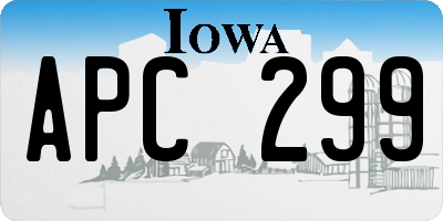 IA license plate APC299