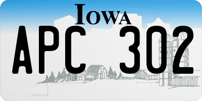 IA license plate APC302