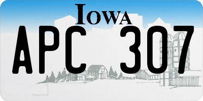 IA license plate APC307