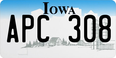 IA license plate APC308