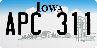 IA license plate APC311