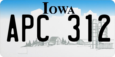 IA license plate APC312