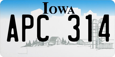 IA license plate APC314