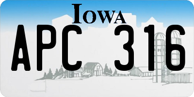 IA license plate APC316