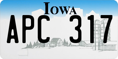 IA license plate APC317