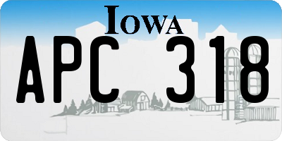 IA license plate APC318