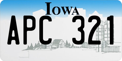 IA license plate APC321