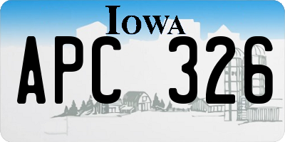 IA license plate APC326