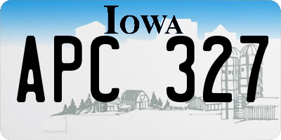 IA license plate APC327