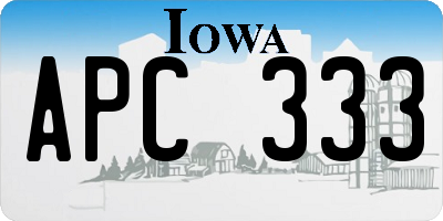 IA license plate APC333