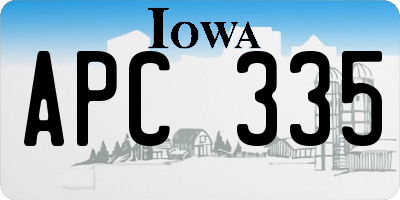 IA license plate APC335