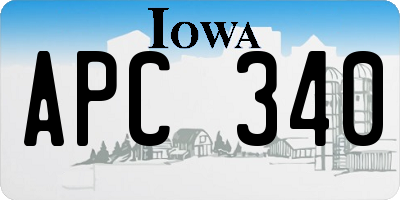 IA license plate APC340