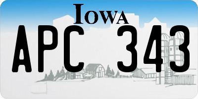 IA license plate APC343