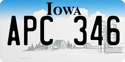 IA license plate APC346