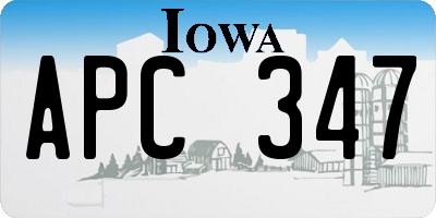 IA license plate APC347