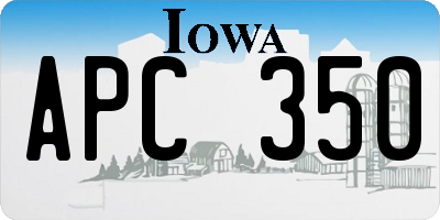 IA license plate APC350