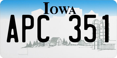 IA license plate APC351