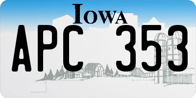 IA license plate APC353