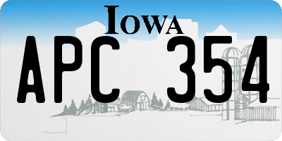 IA license plate APC354