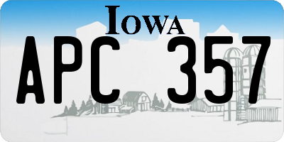 IA license plate APC357