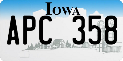IA license plate APC358