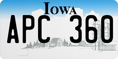 IA license plate APC360