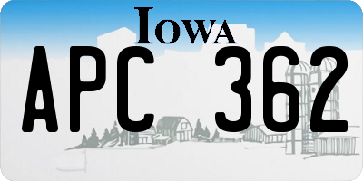 IA license plate APC362
