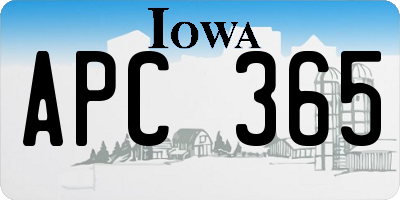 IA license plate APC365